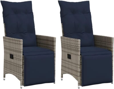 Tuinstoelen set - Outdoor stoelen - Buiten ontspannen - Verstelbare rugleuning - 2 stuks - Grijs