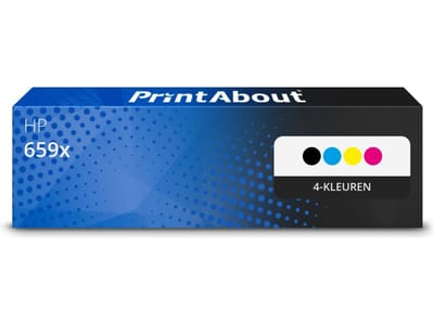 PrintAbout huismerk Toner 659x (W2010/11/12/13X) 4-kleuren Multipack Hoge capaciteit Geschikt voor HP