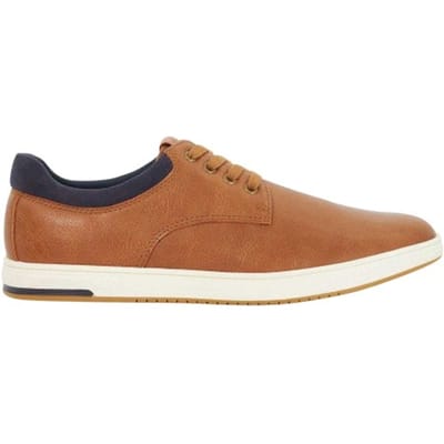 Dune London Heren Tamsen Lace Up Flat Trainers (Tan)