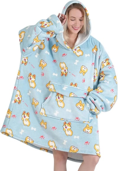 Oversized Deken-Hoodie voor Volwassenen - Sherpa Fleece met Capuchon en Gigantische Zak