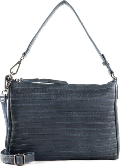 FREDsBRUDER Leren Schoudertas Layer Crossbag Dusty Blue Blauwgrijs