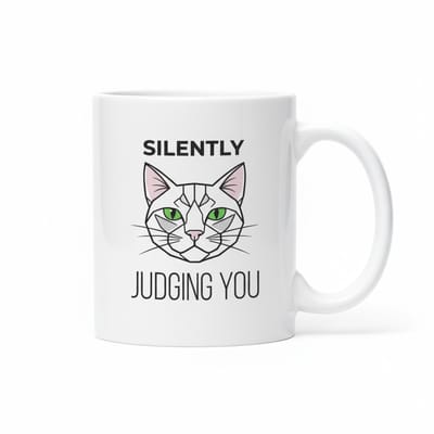 Silently Judging You Kattenmok 330ml – Grappige Sarcastische Koffiebeker voor Kattenliefhebbers – Leuk Cadeau voor Dierenvrienden & Vrienden