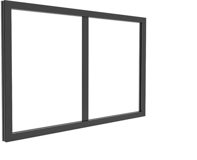 Vente-unique Bovenraam werkplaats van gepoedercoat aluminium - L63 x H40 cm - Zwart - BAYVIEW