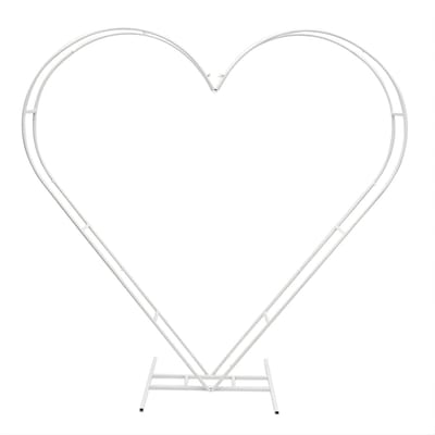 Huwelijksboog Hartvorm – Wit – Dubbele Buis Stalen Frame – Vrijstaand – 10 kg Draagkracht – Voor Bruiloft Decoratie – Wit