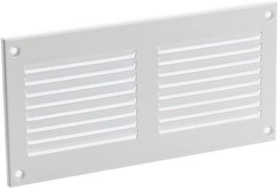 Metalen Ventilatierooster 200x100mm met Insektengaas - Wit Toevoer en Afvoerrooster