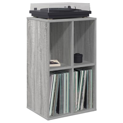 vidaXL - Platenkast - Grijs - Sonoma - 44,5 - x - 36,5 - x - 74,5 - cm - Bewerkt - hout