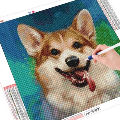 Peinture diamant 5d à faire soi-même, mosaïque de chien, point de croix, perceuse carrée complète, photos, broderie en strass 30x30CM brown