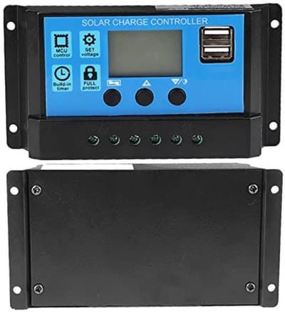 Zonne-laadregelaar 12V 24V, 60A met Dubbele USB en LCD-display voor Zonnepanelen