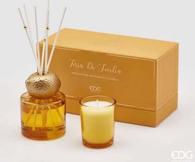 EDG Enzo De Gasperi Giftset geurstokjes en kaars 100ml Terra di Sicilia