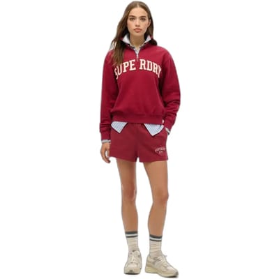 Superdry - Athletic Essentials sweatshirt met applicatie en halve rits - Dames - Truien