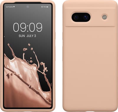 kwmobile telefoonhoesje geschikt voor Google Pixel 7a - Hoesje met siliconen coating - Smartphone case in pastelkleurige perzik