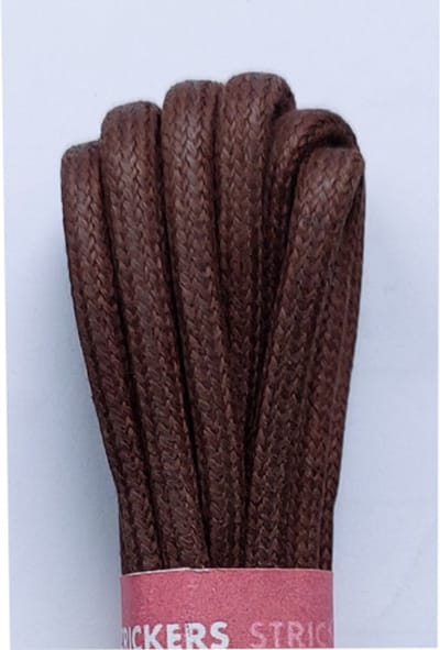 Strickers Veter - Middel Bruin - Dik Rond - Wax - Lengte 120 cm - Dikte 3,5 mm - Schoenveter