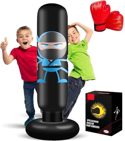SCH® Bokspaal - Fitness - Zwart- 60cm x 60cm x 160cm