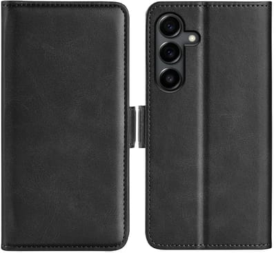 MobyDefend Hoesje - Geschikt voor Samsung Galaxy S25 FE - Luxe Wallet Book Case (Sluiting Zijkant) - Zwart