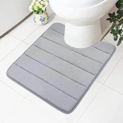 Antislip Zachte Traagschuim Badmat Met Uitsparing 50 x 60 cm - Wasbare Waterabsorberende Badmat Voor Staand Toilet