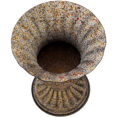 Rustieke Ijzeren Urn Plantenbak met Stevige Voet Decoratieve Bloemenvaas voor Buiten Begraafplaats Tuin Gazon Herdenkings Display