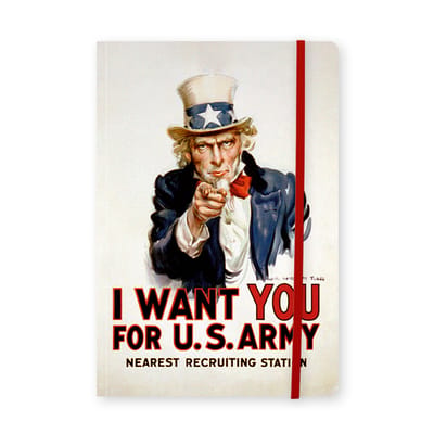 Lanzfeld I Want You - Kunst Notitieboek A5 - Gelinieerd - War Poster - 80 Pagina's - Softcover