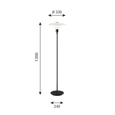 Louis Poulsen - PH 3½-2½ vloerlamp - zwart gemetalliseerd - wit