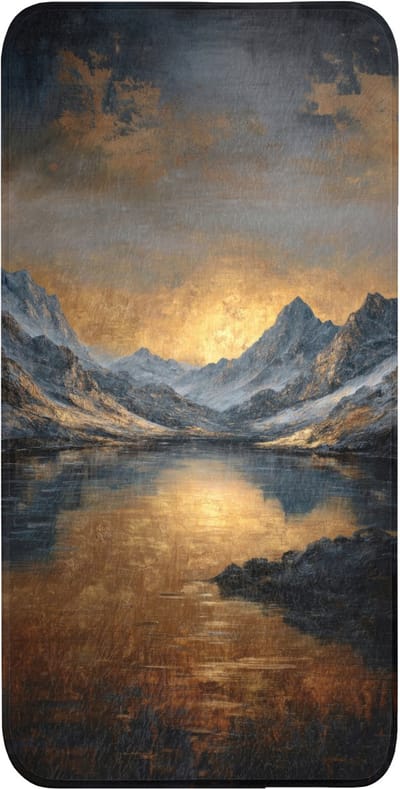 WC mat 60x120 cm - Antislip - Berglandschap met Gouden Zonsondergang - Toiletmat - Vloermat - Douchemat - Toilet tapijt - Toiletmatten