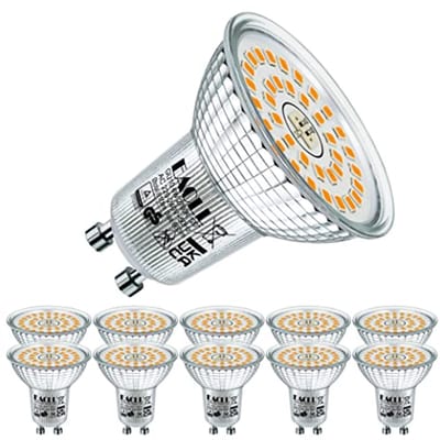 GU10 LED Lamp Warm Wit - Set van 10, 6W, 2700K, 660lm, Energiezuinig en Flikkervrij, Ideaal voor Binnenverlichting