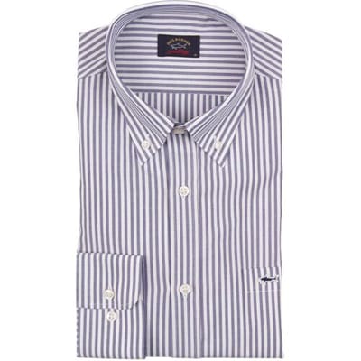 Paul & Shark Overhemd Shark Basic Oxford Stripe Navy / male