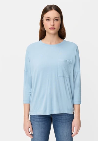 camel active T-Shirt met 3/4-mouwen - Maat - Lichtblauwwomenswear-XXS