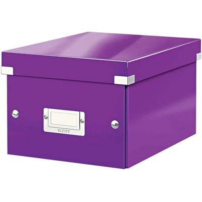 Leitz WOW Click & Store Kleine Opbergdoos - 84% Gerecycled Karton - 22 x 28.2 cm (BxHxD) - voor A5 Formaten - Paars