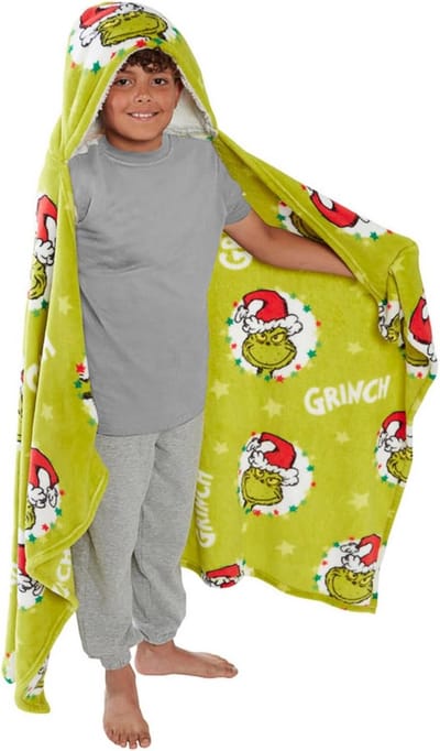 Feestelijke Kinder Hoodie Deken met Capuchon Kerstmis Cadeau Comfortabele Warmte
