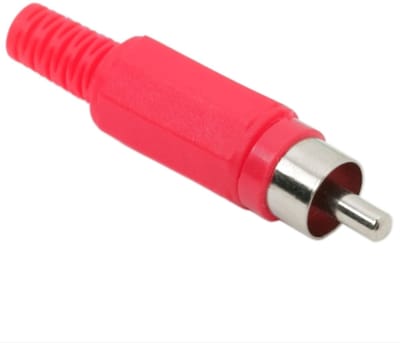 10x RCA Stekker Mannelijk Rood – Tulp Plug met Trekontlasting – Audio & Video Connector met Kunststof Behuizing (Ø 5,5 mm) - 10 Stuks [05077PI]