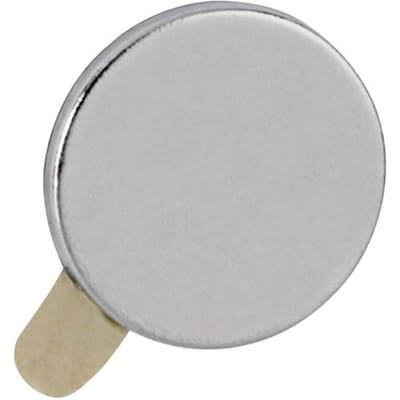 Maul Neodymium magneet (Ø x h) 10 mm x 1 mm Schijf, Zelfklevend Zilver 20 stuk(s) 6167196