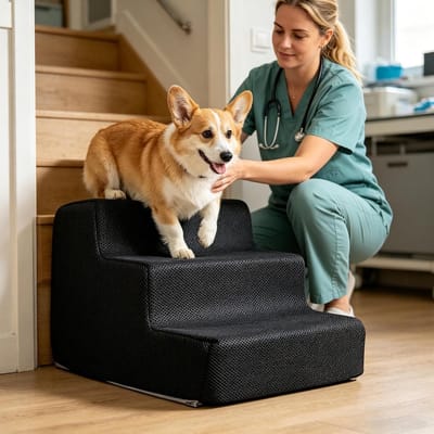 Hondentrap voor bank - wasbaar - puppyladder, antislip, kattentreden voor huisdierouders - slaapkamer - woonkamer - werkkamer - thuis - woning - vensterbank - dagelijks gebruik - multifunctioneel buiten