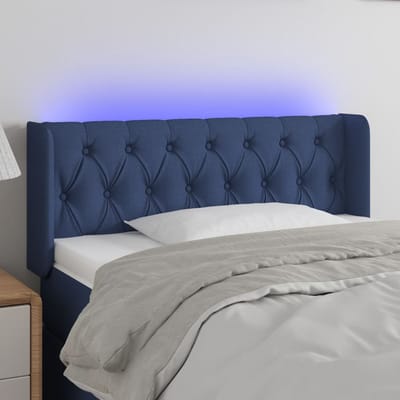 vidaXL - Hoofdbord - LED - 103x16x78/88 - cm - stof - blauw