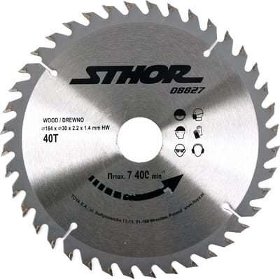 STHOR Cirkelzaagblad Ø184 mm - 40 T - binnendiameter 30 mm