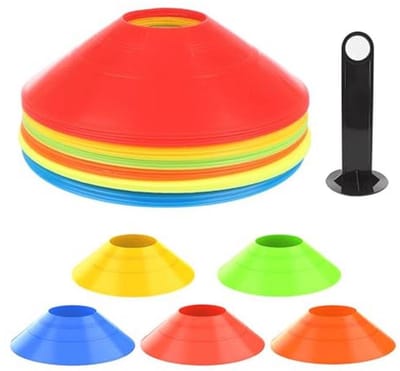 Ronde markeringshoedjes voor voetbal en hockey in 5 kleuren