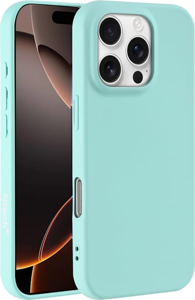 Hoesje Geschikt voor iPhone 16 Pro Max – Zacht siliconen liquid backcover – Mint Groen