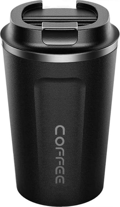 VCTparts® Hervulbare Thermo Koffiebeker Zwart 380 ml - Mok voor onderweg