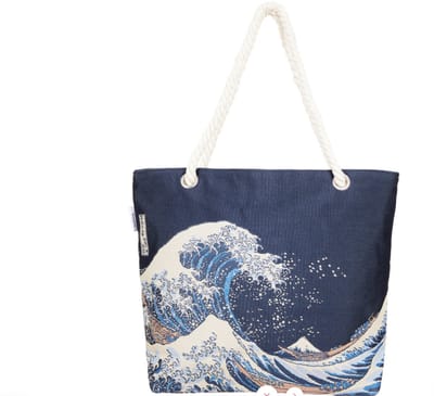 Beach Bag - Boodschappentas - Schoudertas - Strandtas - luxe gobelinstof - Great Wave off Kanagawa - Katsushika Hokusai