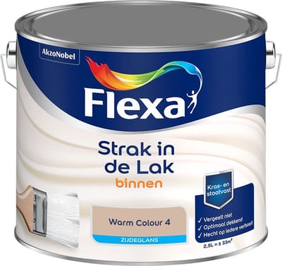 Flexa - Strak In De Lak Binnenlak Zijdeglans - Warm Colour 4 - Mengverf - 2,5 L