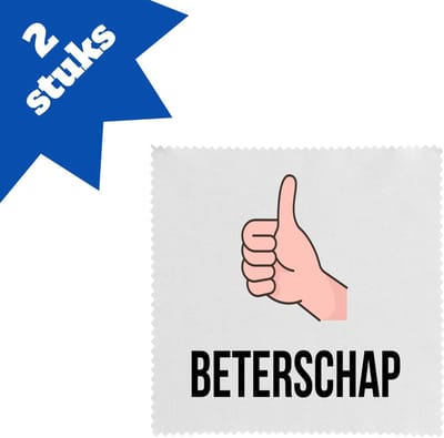 Akyol - beterschap duimpje omhoog brillendoekjes - Beterschap - iemand die ziek is of iets gebroken heeft - ziek - koorts - snel beter worden - cadeau - beterschap cadeau - kado - gift - geschenk - 17,8 bij 17,8 cm - 2 stuks