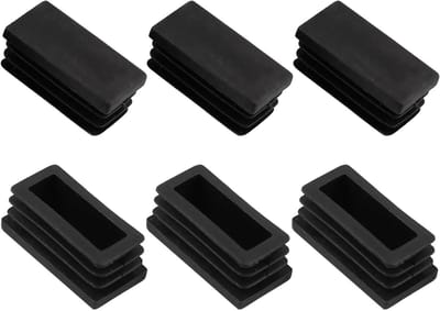 Rechthoekige eindkappen - Buisinzetstukken - Meubels Beschermen - Geruisloos Verplaatsen - 40 x 20 mm - Zwart