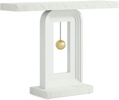 Pugsdrly Consoletafel 39,4 inch, moderne haltafel met gouden decor
