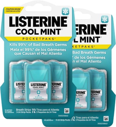 Listerine CoolMint Pocket Paks - 2 Stuks - Strips Tegen Slechte Adem - Voordeelset - Geen Mondwater Nodig