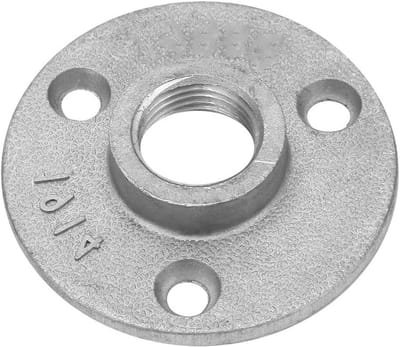 10st 3 gaten 65mm DN15 flens buisbasis - Aluminium vloerflens - Geschikt voor diverse buizen - 1/2" draad - Gemakkelijk te installeren - ...