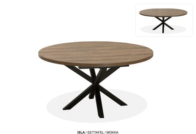 Maxfurn - Ronde uitschuiftafel 120/160 | Zeer krasvast | Kleur: Mokka