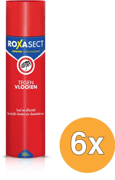 6x Roxasect Spuitbus tegen vlooien (300 ml)