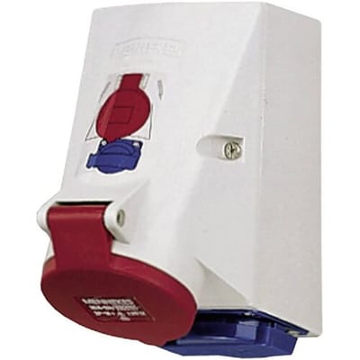 MENNEKES 1649, Gerade, 400 V, Blau, Rot, Weiß, IP44, 1 Stück(e) 1649 CEE-wandcontactdoos 16 A 5-polig 400 V, 230 V 1 stuk(s)