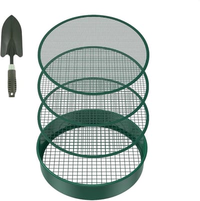 Tuinbodemzeef - Tuinzeef - Bodem Verfijnen - Verwisselbare Mazen - 315 cm - Donkergroen
