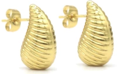 Oorbellen - oorstekers - accessoire - sieraad - oorsieraad - goudkleurig - RVS - water - druppel - geschenk - cadeau - feest - hip - trendy - tijdloos - chique - feest - dames - vrouwen