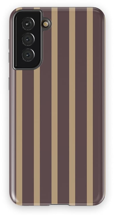 DripCase Gestreept Hoesje Samsung Galaxy S21 Plus | Backcover met Mag | Stripes Motief | Trendy Case Samsung Galaxy S21 Plus met Strepen Velvet Praline