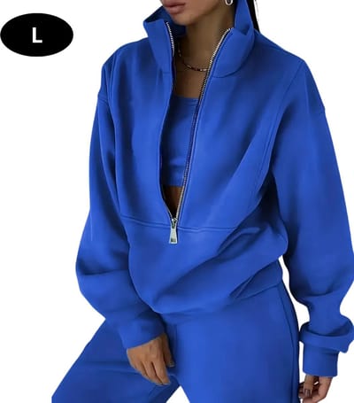 Livano Joggingpak Dames - Huispak - Volwassenen - Trainingspak - Comfortabel - Jogging Pak - Joggingsbroek - Blauw - L